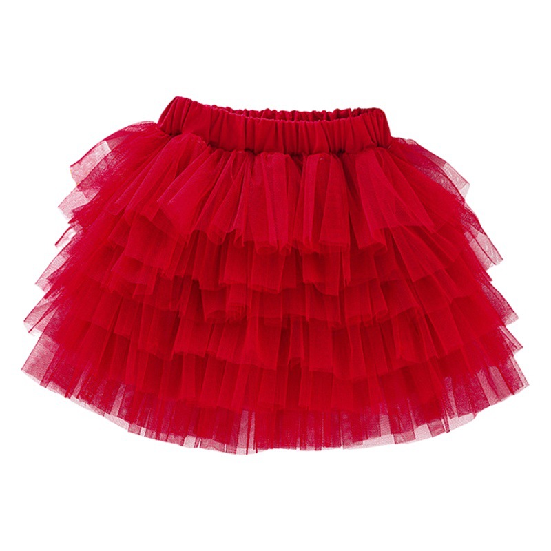 2024 New Six-Layer Gauze Skirt, Export Popular Children's Skirt, Girl's Mesh Versatile Waist Skirt, Medium and Large Children's Skirt