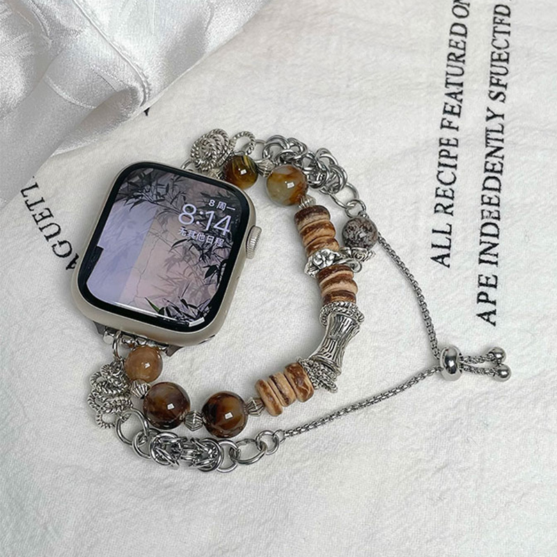 Caramel fallen leaves diy bracelet for iwatch strap Apple S9 watch 8AppleWatch wrist strap iphone