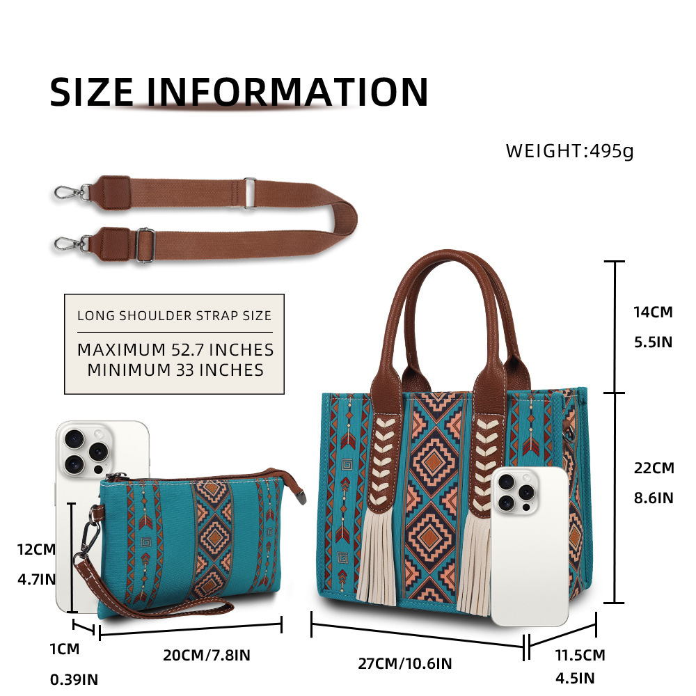 Tasche mit dekorativen Quasten