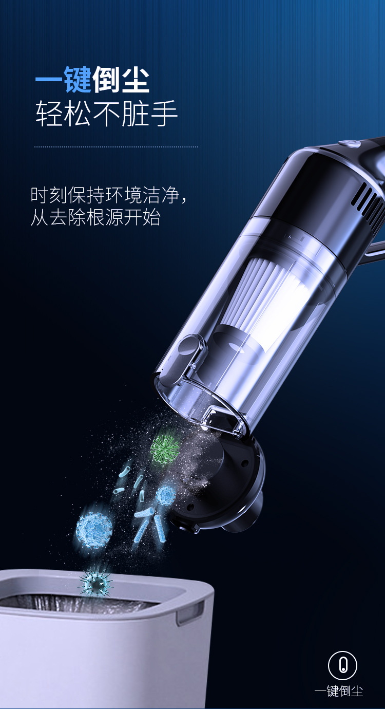 New Wireless Vacuum Cleaner for Car High-Power Powerful Car Home Charging Handheld Portable Pet Hair Extractor