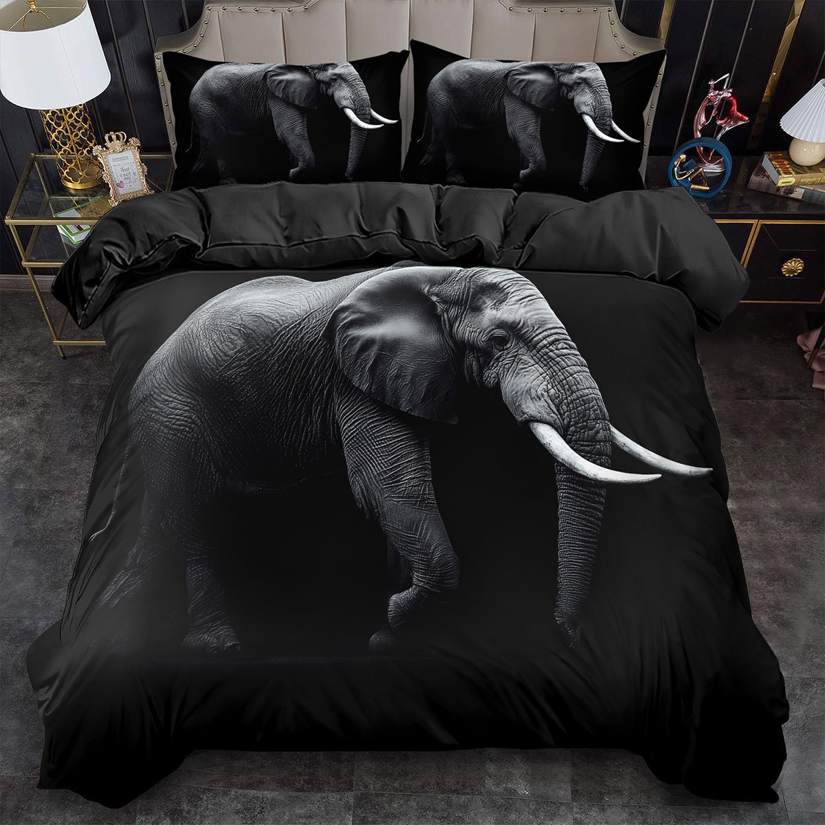 TEMU / JIT abrasión impresión digital rosa roja elefante mariposa suave quilt kit fabricante de origen transfronterizo