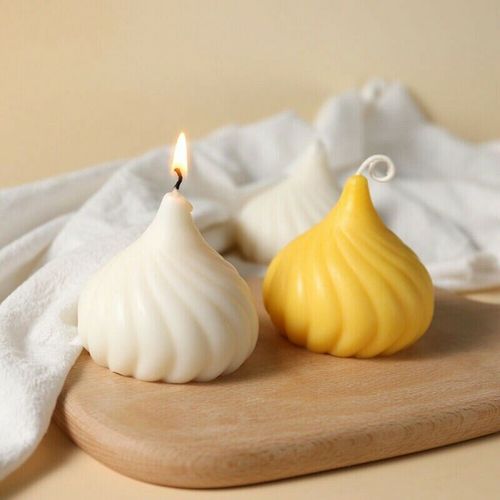 Three Trust Single Whirlwind Scented Candle Silicone Mold DIY Handmade Onion Head White Silicone Mold