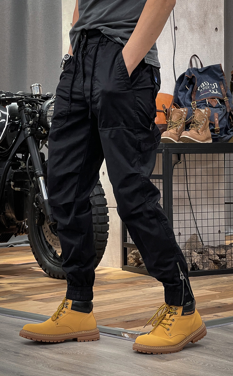 Pantalon cargo homme taille élastique style workwear rétro_voghion.com
