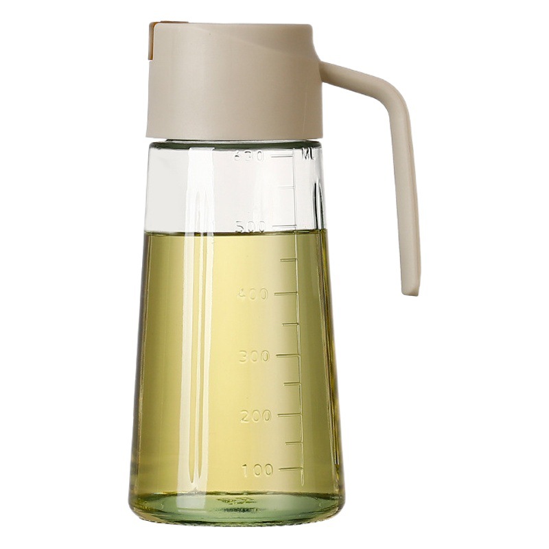 Oil pot automatic opening and closing household glass leak-proof non-hanging oil kitchen seasoning bottle large capacity oil bottle vinegar sauce bottle