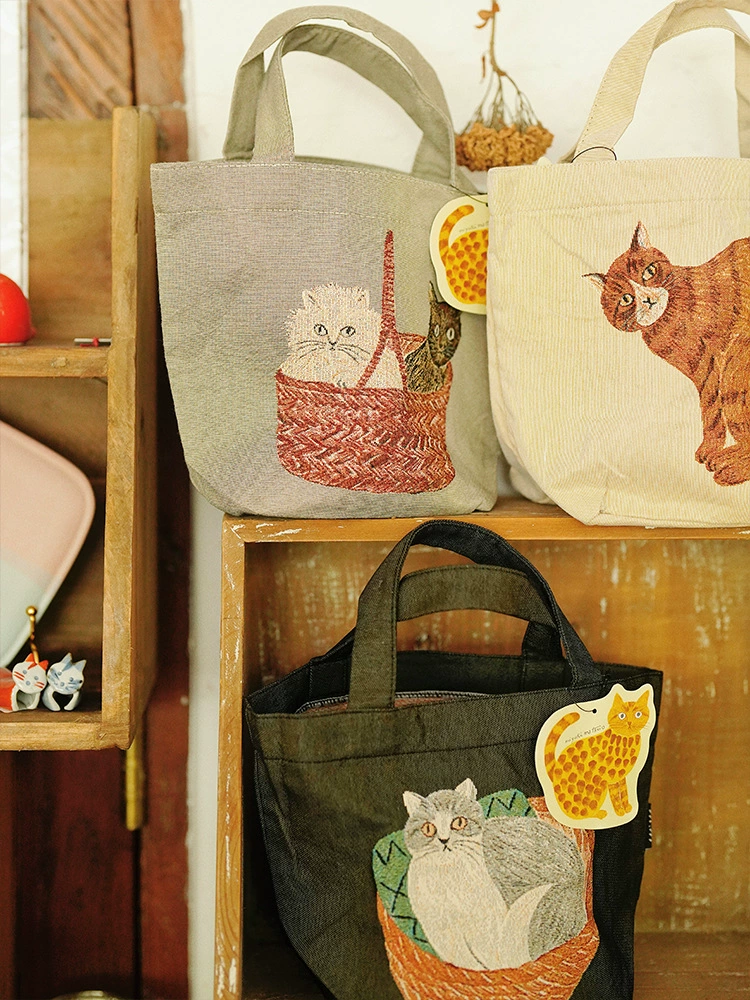 MATSUO MIYUKI Мацуо Миюки/модель художника/сумка с вышивкой/сумка для кошек