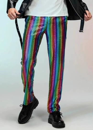 25 мужских осенних брюк с вышивкой пайетками для вечеринок, баров и ночных клубов, модные мужские брюки в стиле хип-хоп