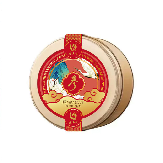 Fresh Ginseng Honey Slices Xian Shen Mi Pian Ready to Eat Herbal Slices 50g Jar preparation