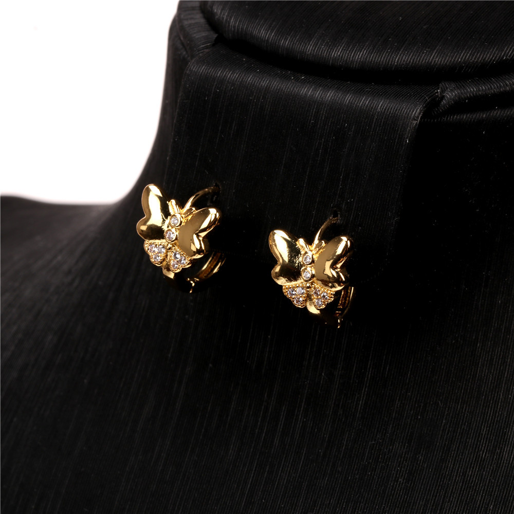 Wholesale Jewelry Zircon Butterfly Copper Earrings Nihaojewelry display picture 5