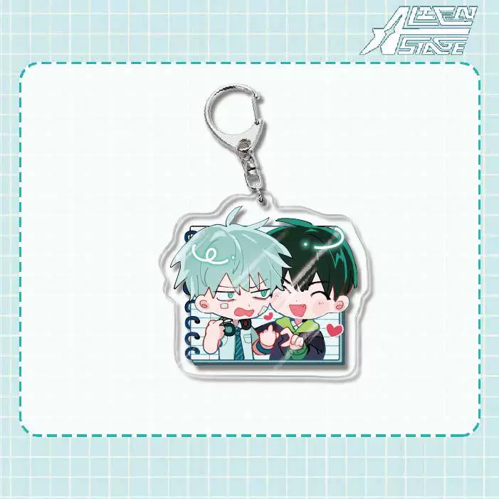 Acrylic keychain (Alien Stage) Mizi Sua, double‑sided 6 cm, metal ring & clasp