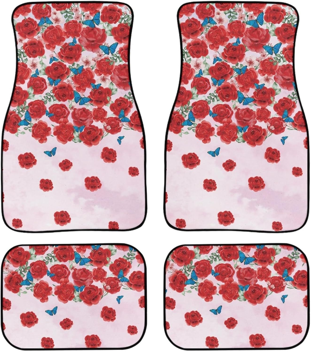Cross-border Amazon Retro Flower Crystal Velvet Car Mat Easy-care Non-slip Dirt-resistant Comfortable Universal Mat