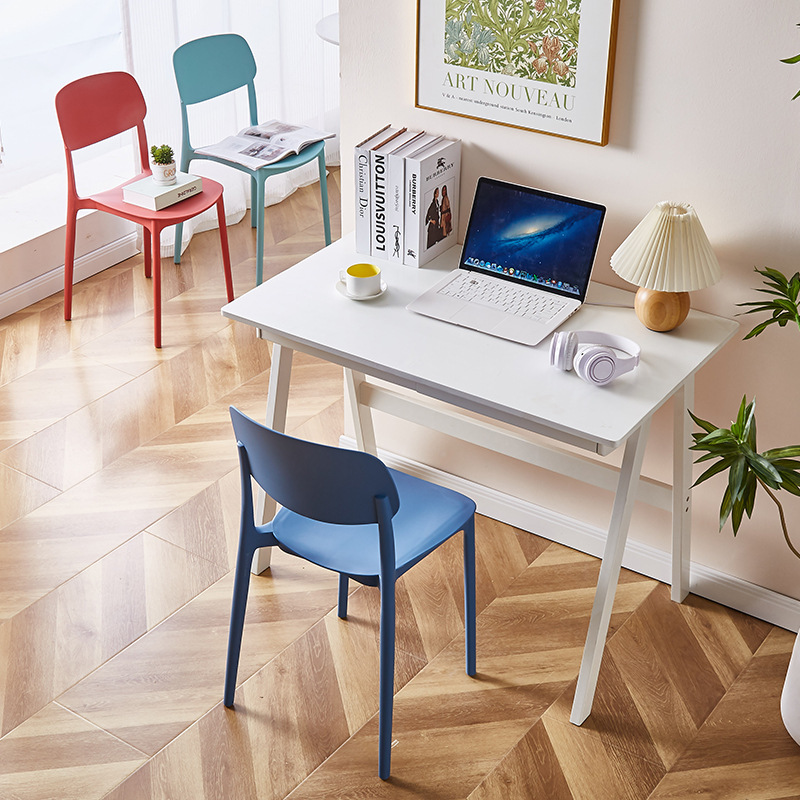 Modern Minimalist Home Square Backrest Chair Restaurant Plastic Chair Meeting Room Negotiation Chair Internet Celebrity Makeup Chair