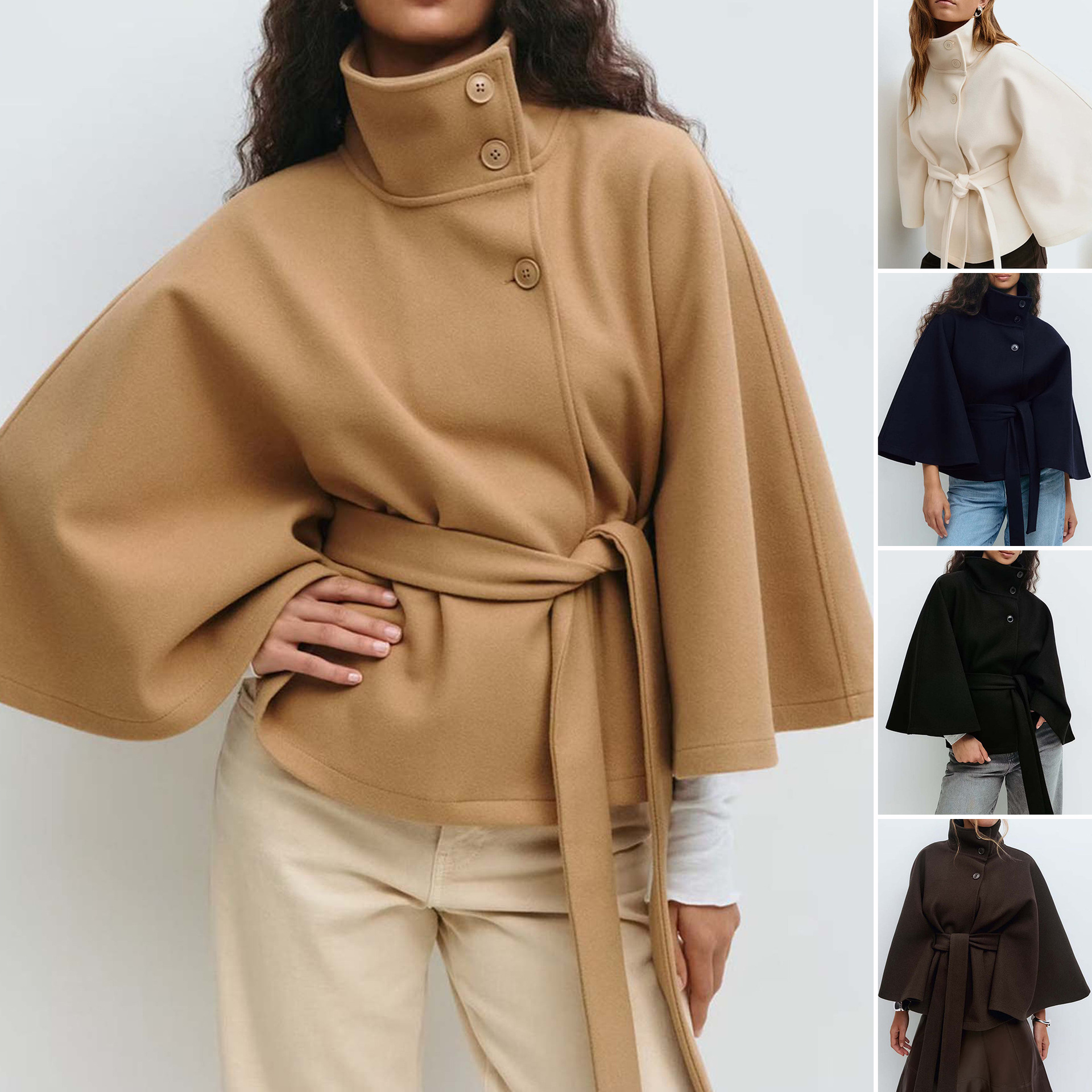 autumn demi-season fashionable solid color trench coat