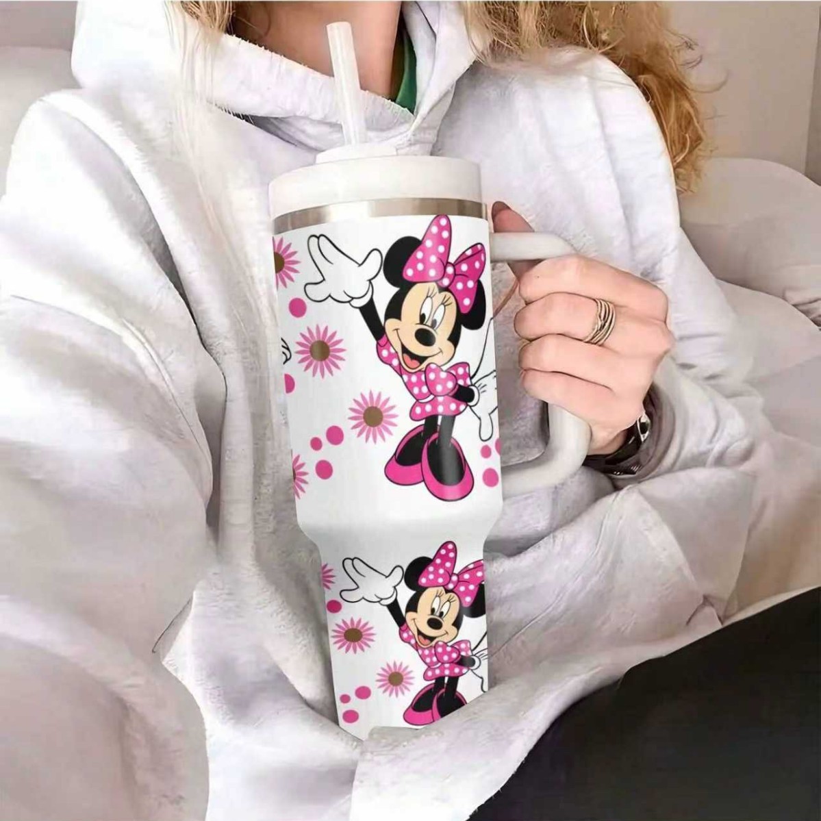 Transfronterizo Amazon 40oz Sanrio dibujos animados KT gato serie termo taza de hielo taza de café portátil con mango