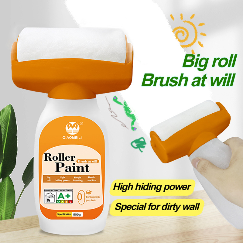 跨境英文大滚筒漆水性净味乳胶漆家用墙面白色修补涂料外贸厂家