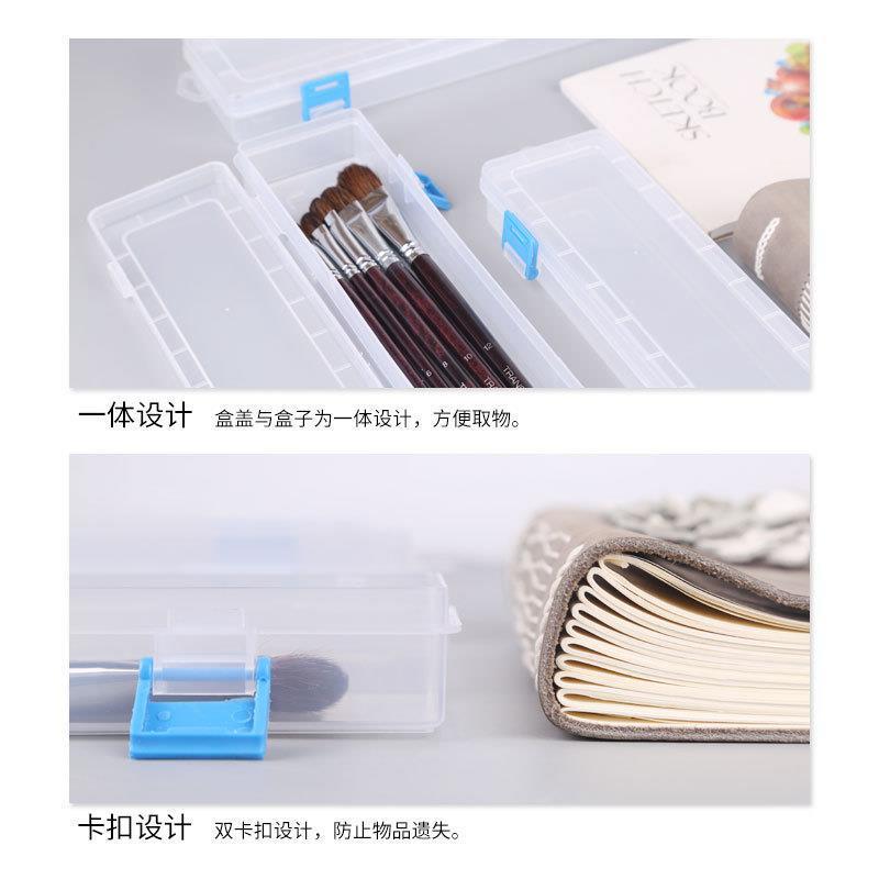 Caja de pluma de gouache transparente caja de pluma de pintura al óleo de acuarela caja de almacenamiento de pincel de escritura caja de herramientas de almacenamiento de pluma de fila