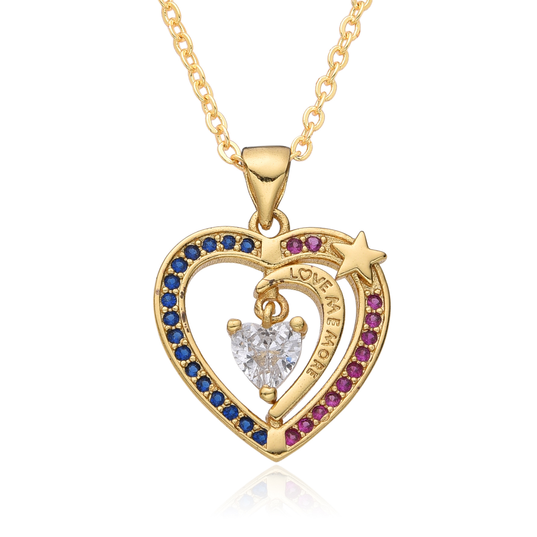 12g Weight Copper Pendant Material Zircon Inlay Material Pendant Necklace Classification Copper Chain Material 1 Piece Quantity Holiday, Daily Occasion Copper Material Heart Shape Pattern Women's Gender Inlay Design Casual, Simple Style Style Copper Inlay Heart Shape Zircon Pendant Necklace 9