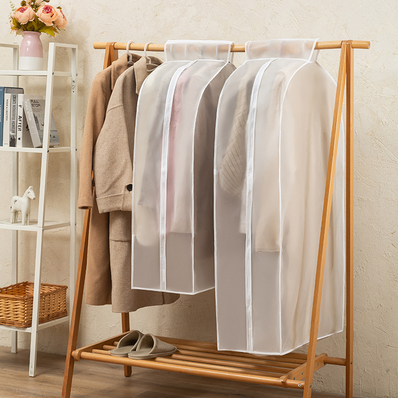 Cubierta de polvo tridimensional ropa de hogar transparente impermeable PEVA bolsa de polvo a prueba de humedad colgando abrigo traje cubierta bolsa de almacenamiento