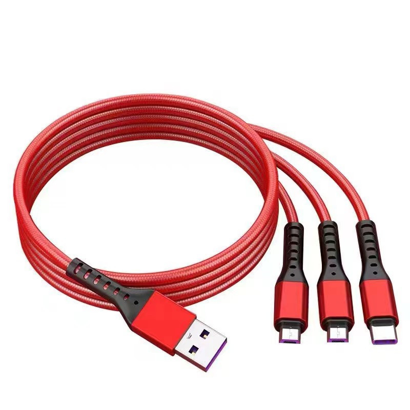 [必須の購入品] フィッシュネット スリーインワン データ ケーブル 66 ワット編組 1 対 3 充電ケーブル typec 超高速充電|undefined