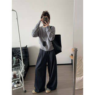 2025 Spring and Summer High-grade Slimming Suit Pants Women's New Relaxation Loose Casual Straight Narrow Wide-leg Pants