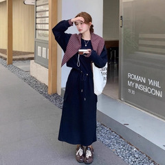 不退换美33387宽松披肩卫衣+长款半身裙三件套装女
