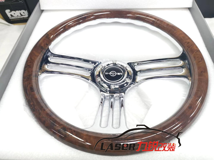 Adecuado para retro caoba volante coche de carreras modificación pusang viaje Suzuki Lada Jetta madera maciza plana 14 pulgadas