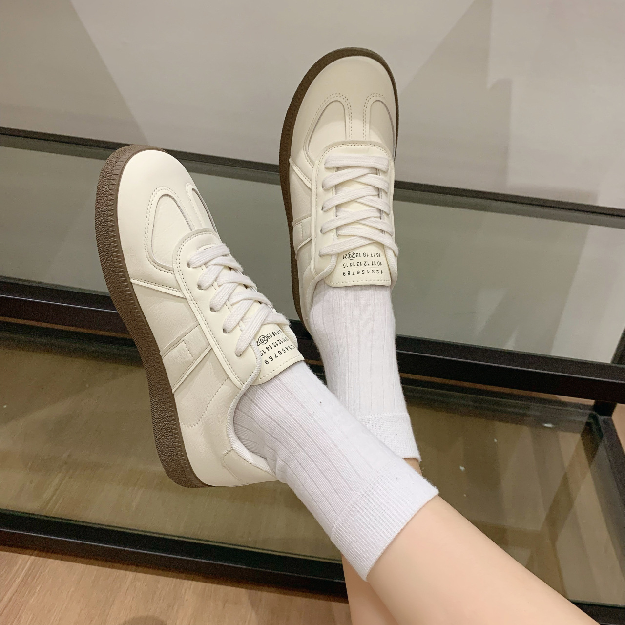 Foreign Trade Cross-Border Large Size German Training Forrest Gump Shoes White Shoes Women's New Spring and Autumn Versatile Sports Leisure Running Flats Trend