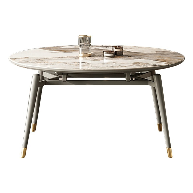 Luz de estilo italiano de lujo Pandora Rock placa mesa de comedor cuadrado retráctil redondo plegable moderno simple pequeño apartamento mesa de comedor y silla