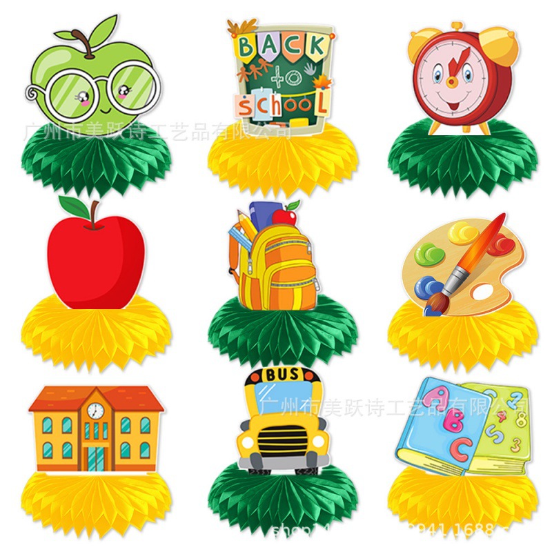 Decoración de escritorio de la temporada escolar preescolar Decoración de panal de escritorio Jardín de infantes Regreso a la escuela Decoración de escritorio Decoración Decoración