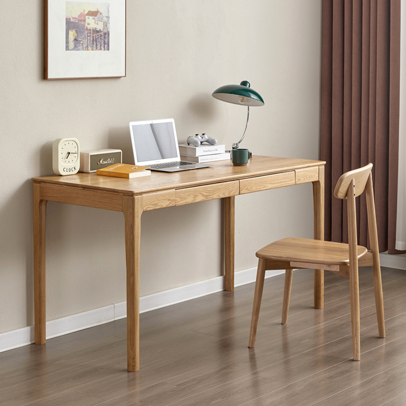 Nordic Simple Solid Wood White Oak Desk Japanese Style Modern Cherry Wood Black Walnut Computer Writing Desk Children's Table