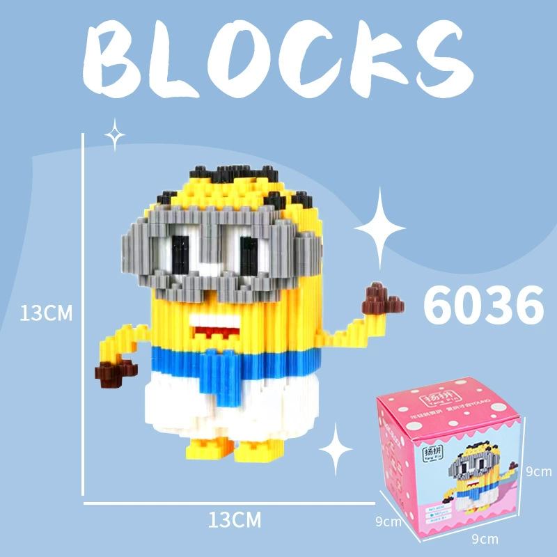 Cartoon Building Block Toy Set, Mini Constructor Doll, 9×9×9 cm, Assorted Character Designs