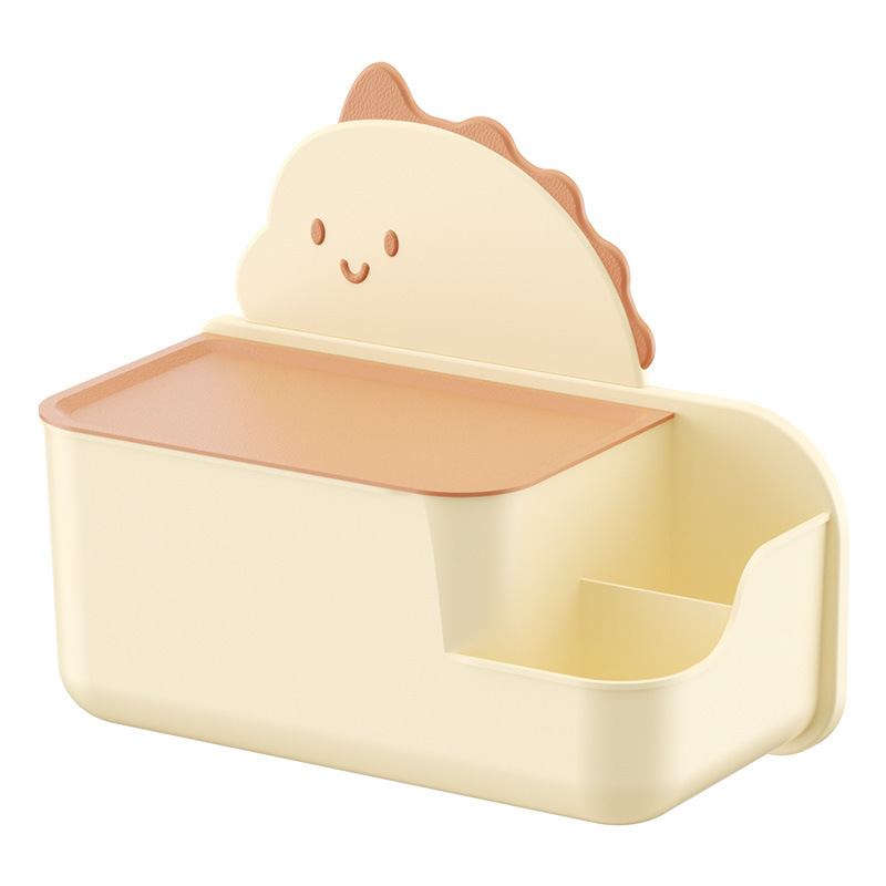 Caja de pañuelos de baño simple de dibujos animados, caja de dibujo de inodoro sin perforación montada en la pared, caja de almacenamiento de dibujo de papel de sala de estar de cocina