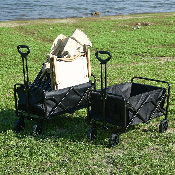 Camping Portable Cart, Outdoor Picnic Camping Cart, Foldable Stall Cart, Camping Travel Hand-Pulled Cart