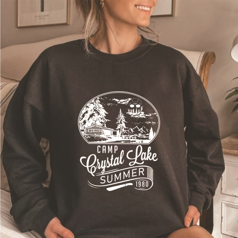 Camp Crystal Lake Retro Crewneck Sweatshirt Horror Movie Shi
