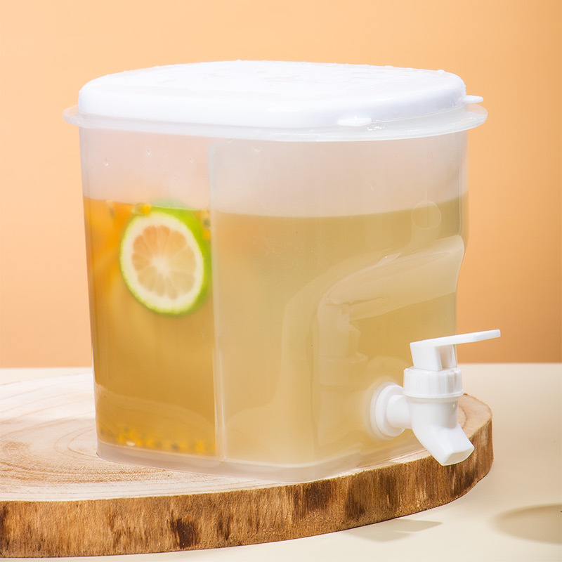 Fridge with filter to prevent clogging, cold water kettle with tap, fruit tea juice lemon cold drink cool water bucket 