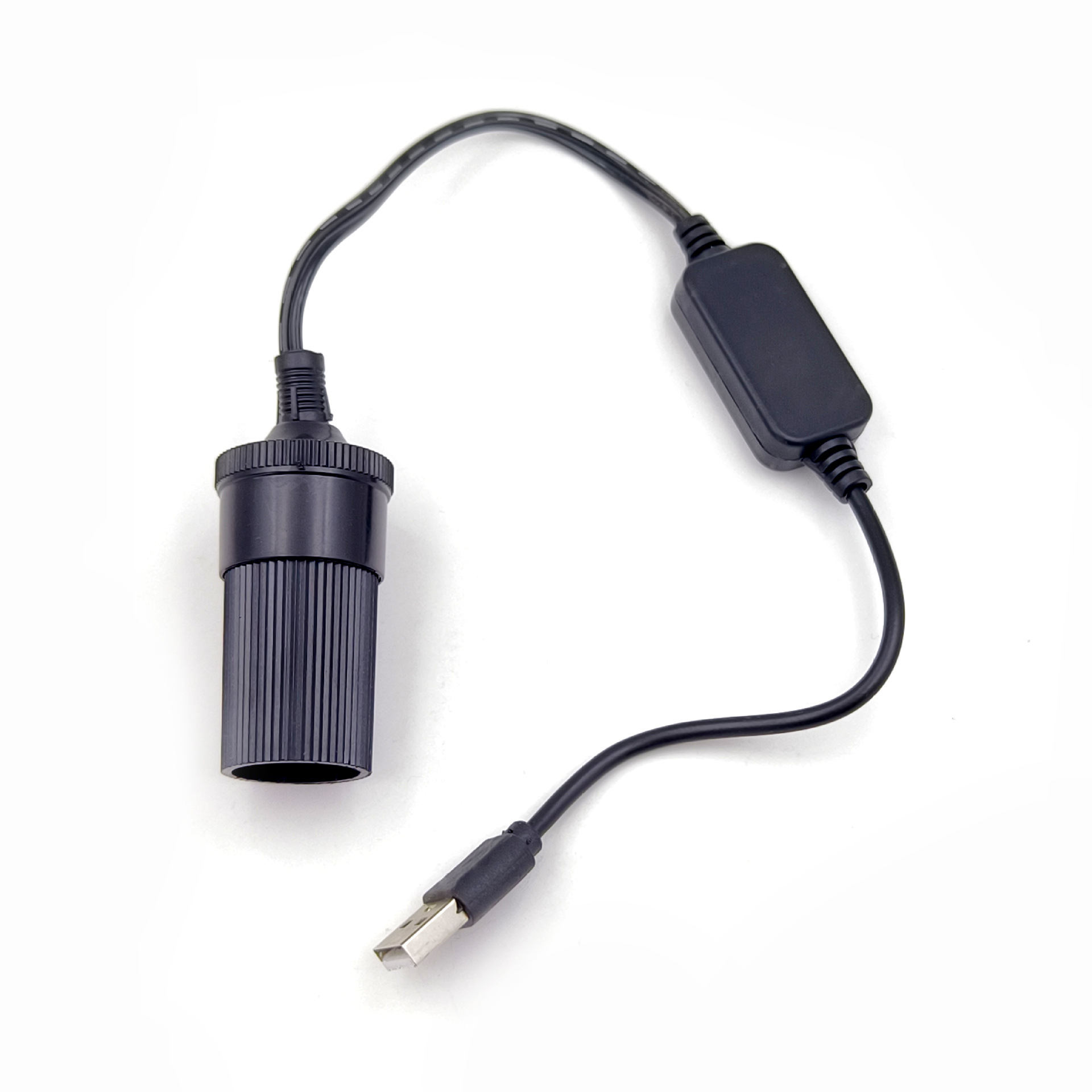 Car USB boost line 5V to 12V cigarette lighter mother seat charging treasure mobile power connection driving recorder line