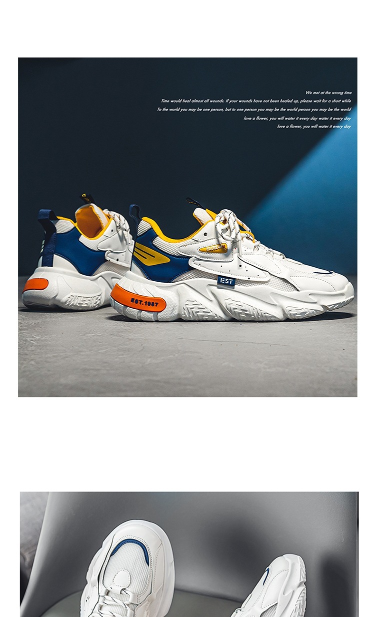 Spring Youth Outwear Mesh Men's Sports Colored Casual Single Student New Thick Sole Small White Shoes_voghion.com