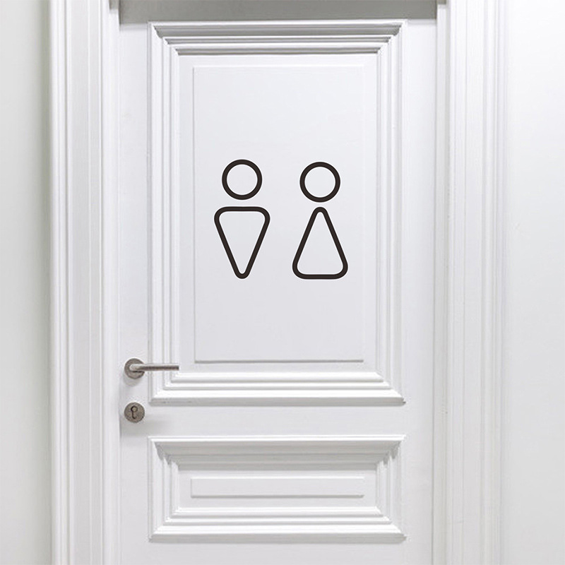 Einfache Toilette Logo Schlafzimmer Veranda Kommerziellen Wandaufkleber display picture 3