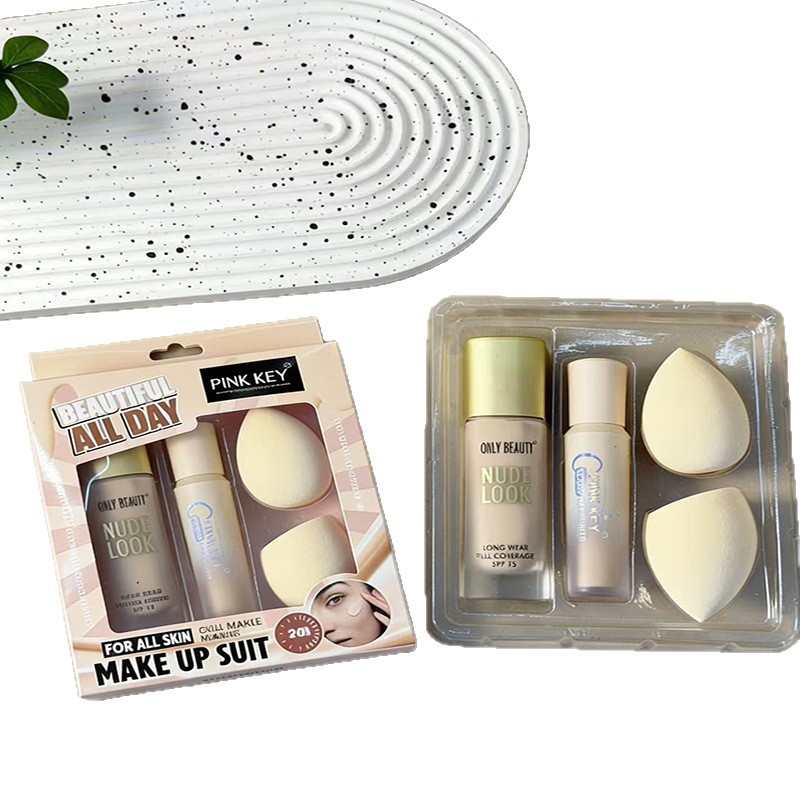 Set de Maquillaje con Base e Iluminador Iluminador y Unificador de Tono para Rostro