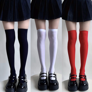Japanese COS Velvet Candy Color Over-the-Knee Socks Thigh Colored Socks Female Student Middle Socks Maid Socks Summer