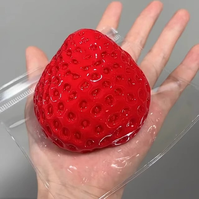 Stress Relief Toy Strawberry Squishy Popular Solid Decompression Artifact Imitation Silicone Feel Wholesale Stall