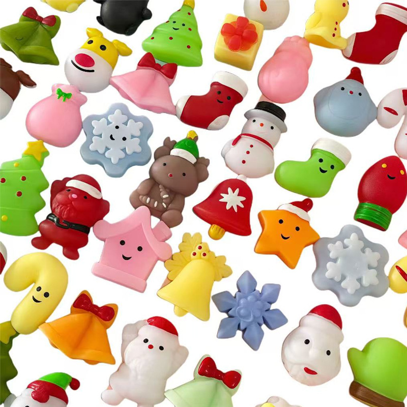 新しいクロスボーダークリスマス団子スクイーズとピンチTPRソフトプラスチックサンタクロース雪だるま減圧おもちゃセット|undefined