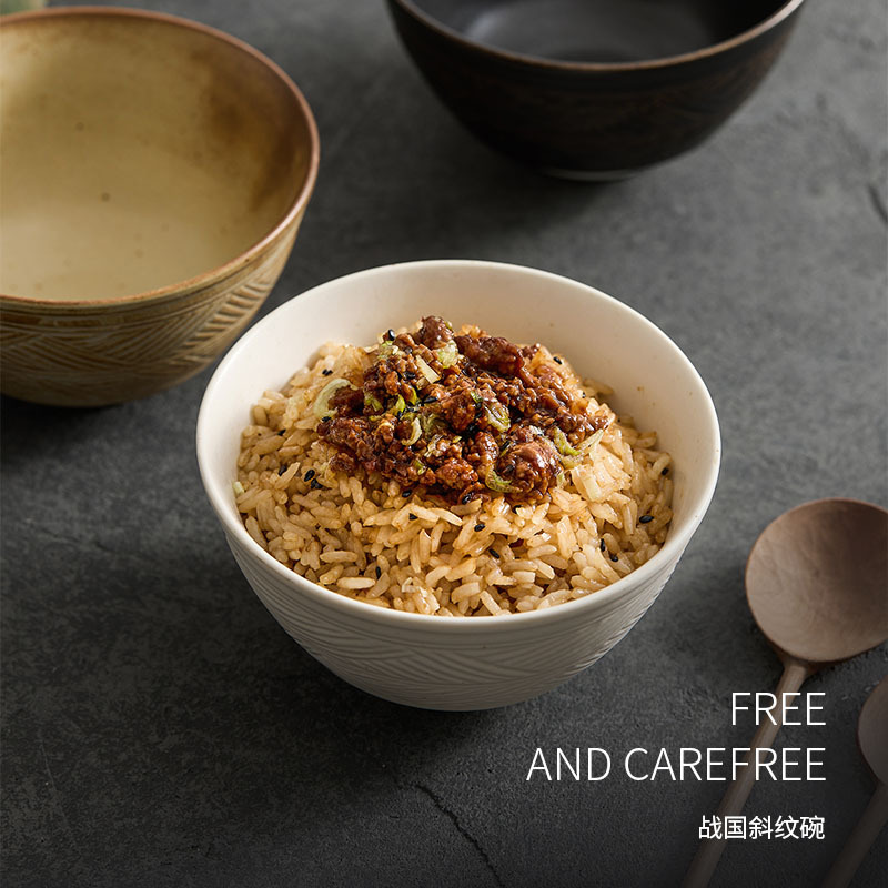 Tazón de sopa para el hogar de cerámica japonesa japonesa Tazón de fideos Tazón de ensalada de frutas de alto valor Tazón de comida individual Vajilla de alta calidad