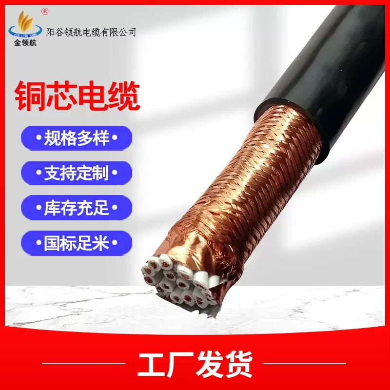 电源线传输阻燃屏蔽控制电缆ZR-KVVRP抗干扰信号电缆