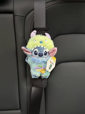 Doll Car Seat Belt | Sürətlər qutusu və əl tormozu başlıqları - shoulder-pads-7-black-plush-genuine-station-stitch-green-monster