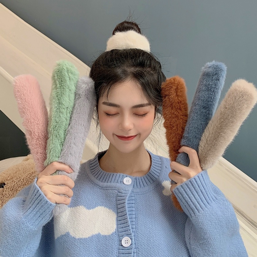 可愛啪啪圈毛絨發圈毛毛手環秋冬百搭仿兔毛頭繩女丸子頭扎頭頭飾