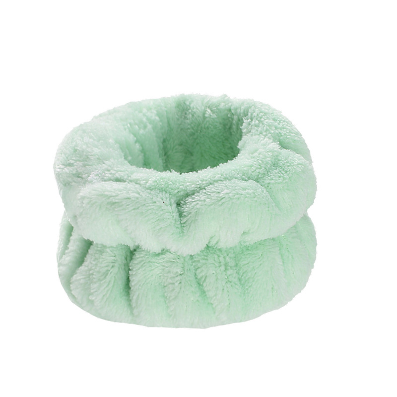 Transfronterizo estilo coreano color puro coral vellón lavado de cara correa de muñeca deportes pulsera banda de pelo impermeable Lavado de Manos correa de muñeca fabricante
