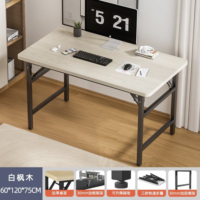 Mesa de escritorio plegable mesa de estudio de escritorio de escritorio de estudiantes de oficina en el hogar tabla pequeña tabla rectangular alquiler simple