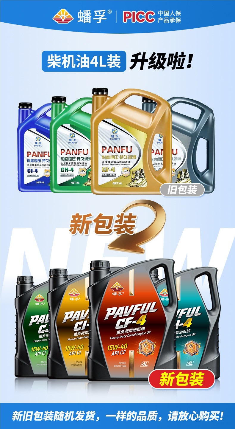 Pangfu Genuine Diesel Engine Oil, Fully Synthetic Engine Oil for Micro-tiller, Truck, Forklift, Large 18-liter Container