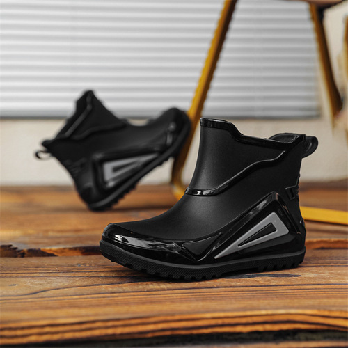 跨境时尚机车风炫酷童雨鞋外穿百搭舒适亲子鞋户外露营防水鞋男女