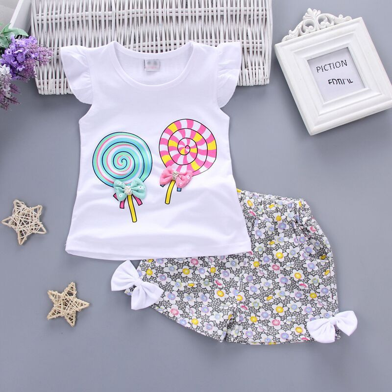 Girls' Set 2023 Summer New Han Style Floral Short Shorts Set Baby Fashion Trendy 2-Piece Set Fashion Clothes